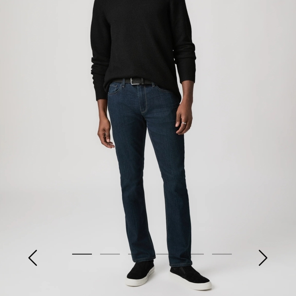 Paige (Men's 34) Federal Slim Straight Stretch Dark Blue Jeans Color Cellar